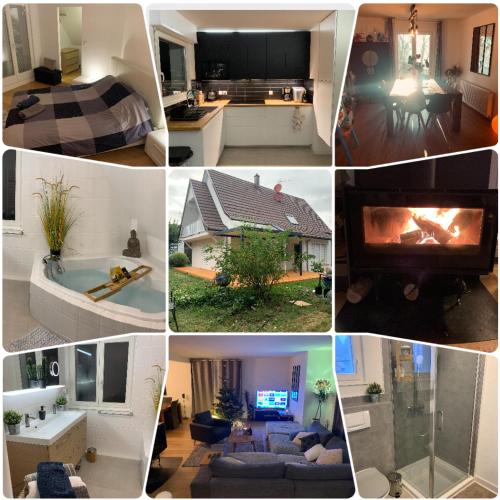 Villa 150m2, Basel and airport at 15 minutes, parkings, cosy 4 rooms, cheminée, garden gîte à louer Magstatt-le-Bas