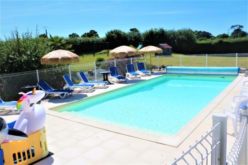 Maison de 3 chambres avec piscine partagee et jardin clos a Nehou - Location saisonnière - Néhou