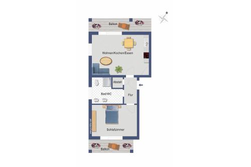 Alaprajzok, Villa Kaja Wohnung Achterland in Korswandt