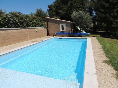 Typical house of South East France with blue shutters