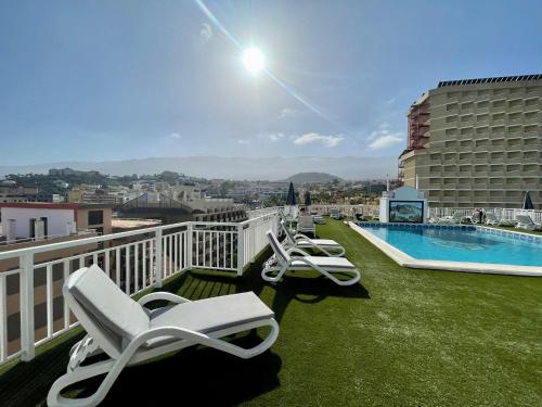  Reformed Studio, Wifi, rooftop pool and ocean view in Puerto de la Cruz in Puerto de la Cruz