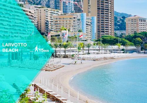 plajă, Designer Garden View AC, Fiber Wifi Heart of Monaco in Monaco