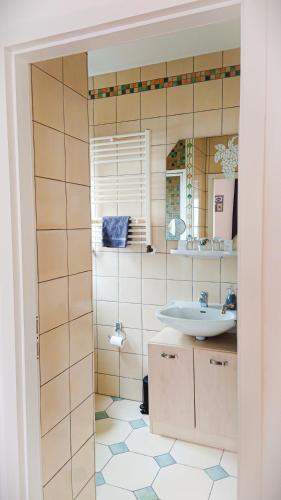 ห้องน้ำ, Hotel Garni Zur Traube in ฮอร์-เกรนซ์เฮาเซิน