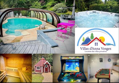 Villa 250m2 avec PISCINE chauffée & SPA & kota-grill & sauna - Location, gîte - Saint-Dié-des-Vosges