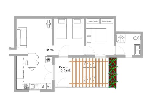 Écrin de verdure de 45 m2 - Plage à 400m - Jardin, Parking privé, WIFI