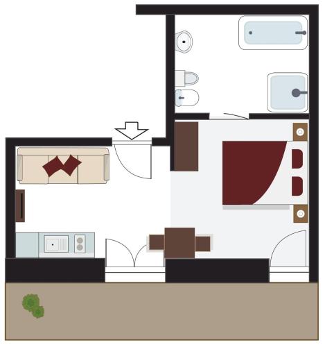 1 king bed, 1 sofa bed