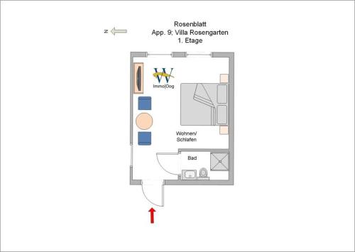 Ferienwohnung 9 Rosenblatt - schönes Einraum Apartment - image 9