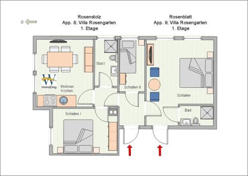 Ferienwohnung 9 Rosenblatt - schönes Einraum Apartment - image 12