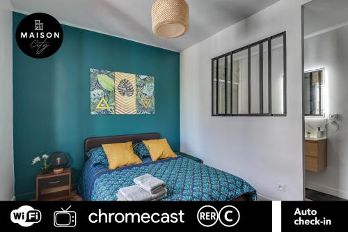 07 - Chambre confortable proche Paris et Transports avec TV  WIFI chambre d'hôte Le Havre de bennecourt