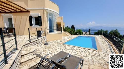 The Seahorse Villa : Amazing pool house with a stunning view over Agni Bay Kassiopi