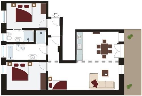 2 bedrooms, 3 beds