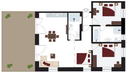 2 bedrooms, 4 beds