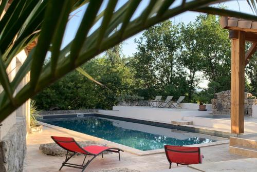 Gîte avec piscine privée au coeur d'une forêt de chênes proche de Vallon Pont d'Arc - Location saisonnière - Saint-Alban-Auriolles
