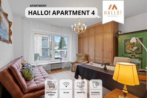 Tolle Zweiraum-Ferienwohnung in bester Lage l Innenstadtnähe l 1 Minute zum Bahnhof l TV l Free-WLAN l Keine Küche l Willkommen im Hallo!-Apartment 4