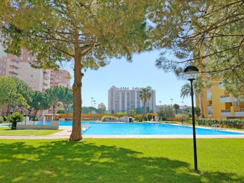 Global Properties, Practico apartamento con piscina en Residencial Brezo Canet