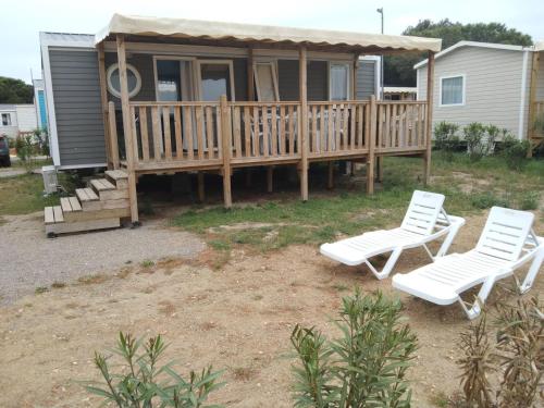 Mobilhome tout confort en camping 4* à 40m de la plage