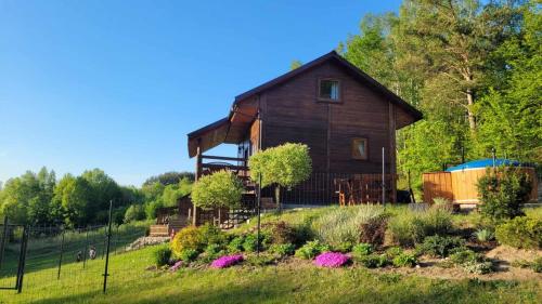 ZACISZE Domek na Kaszubach Brodnica Dolna z balią z jacuzzi