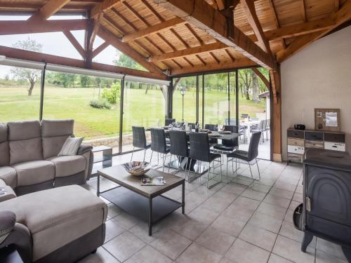 Holiday Home with Roofed Swimming Pool