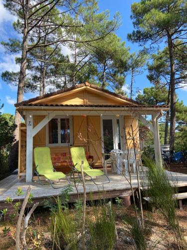 Chalet Coucher de soleil La Jenny gîte à louer Forêt Domaniale du Porge