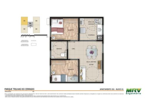 Apartamento mobiliado em condominio fechado