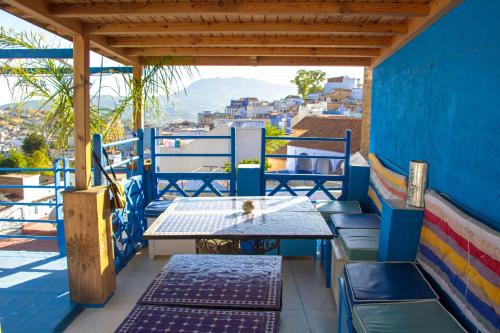 Rõdu/terrass, Usha Guest House in Chefchaouen