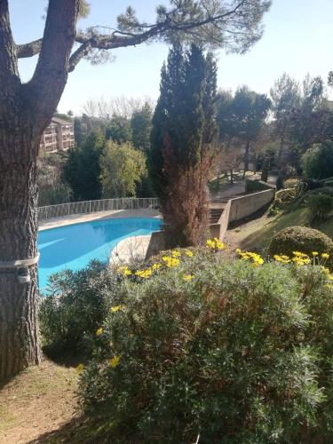 Appartement 2 pièces avec parking privé, terrasse et piscine partagée