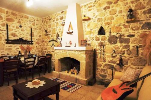 Traditional Creta stone house in serenity village in Arkalochori
