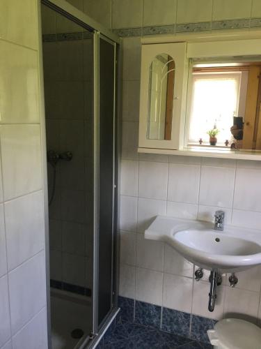 Fürdőszoba, Ferienwohnung Morgensonne in Muhlen