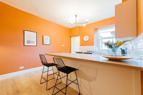 Konyha, The Riverside Apartment (free parking) in Észak-Stirling