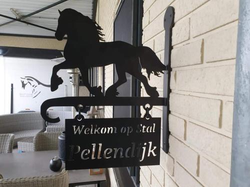 Luxe gastenkamer met living en keuken bij Friezen paarden Stal Pellendijk in Westendorp