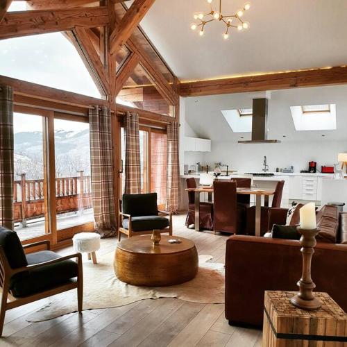 Chalet entier 110m2 avec vue et sauna à 10 min des pistes gîte à louer Le Villard