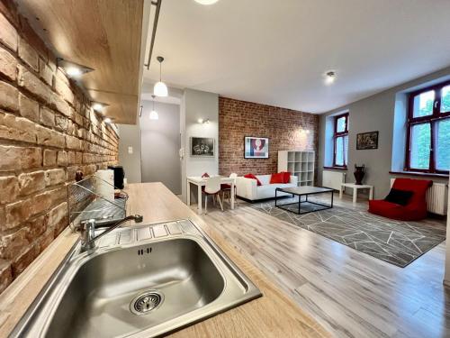 주방, Red&Yellow Apartments Centrum in 올슈틴 시티 센터