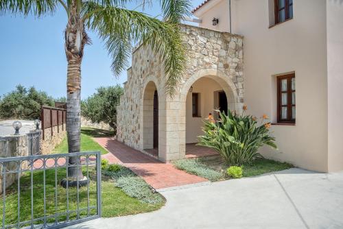 Exterior view, Villa Katerina with Eco heated pool near Monumental Olive Tree of Vouves