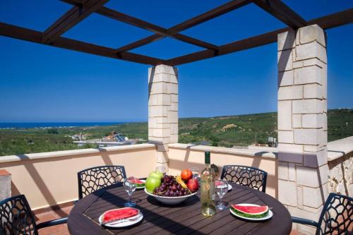 Balcony/terrace, Villa Katerina with Eco heated pool near Monumental Olive Tree of Vouves
