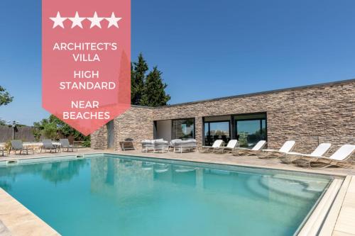 Architect-Designed Villa with Heated Pool for 10 Guests! - Location, gîte - Mandelieu-la-Napoule