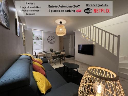 Duplex T3 Moderne au Metro - Clim & Parking Privé