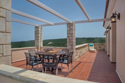 Exterior view, Villa Katerina with Eco heated pool near Monumental Olive Tree of Vouves