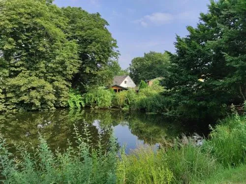 Ostsee Jägerhütte am Waldesrand mit Sauna in Gelbensande, Deutschland