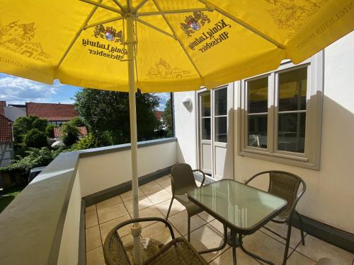 陽台/露台, Ferienhaus Lütt Hüsken (Ferienhaus Lutt Husken) in 萊姆戈