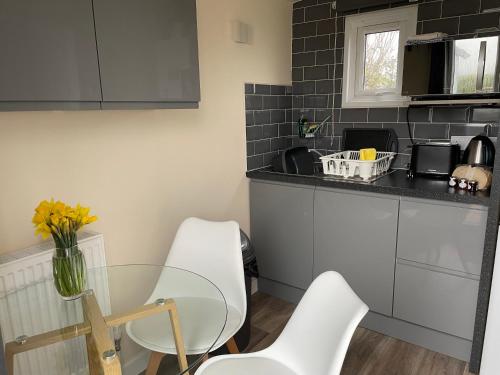 virtuve, Estuary View - Cosy Shepherds Hut for Two with Private Facilities in Churchstow