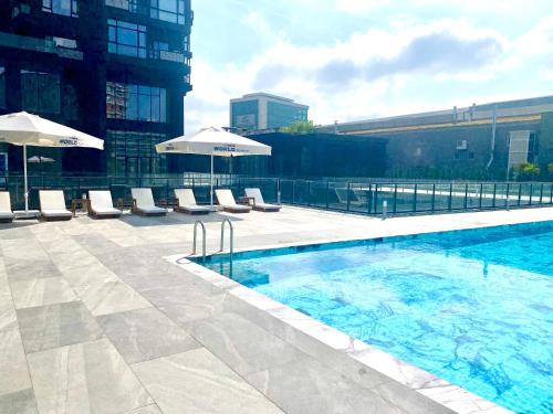 Swimming pool, G Tower Furnished Apartment Rentals in Bağcılar