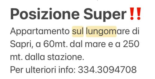  Sapri House, Cilento Coast, 60 Mt mare in Sapri
