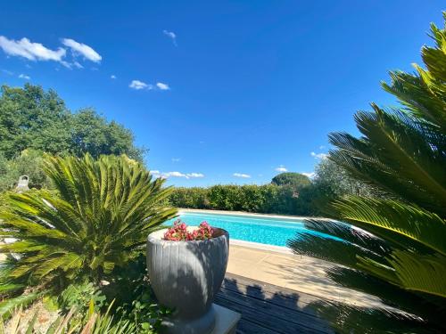Úszómedence, Gîte Euphrasie piscine privée confort 3 étoiles (Gite Euphrasie piscine privee confort 3 etoiles) in Saint-Martin-d'Ardeche