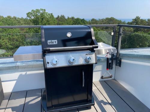 Penthouse mit Dachterrasse, Meerblick, Klimaanlage, Gasgrill, Kamin, Luxus-Design-Apartment, 2 Minuten zum Strand, Binz (Foto 9)