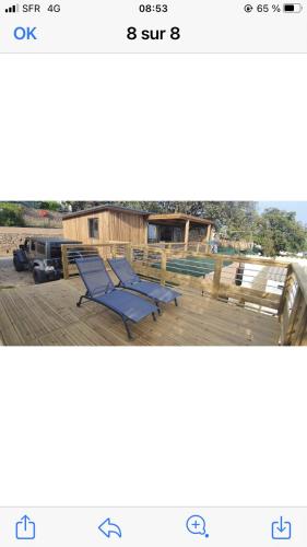 Lodge neuf vue mer à 180 dans domaine gîte à louer Plage de Boulouris