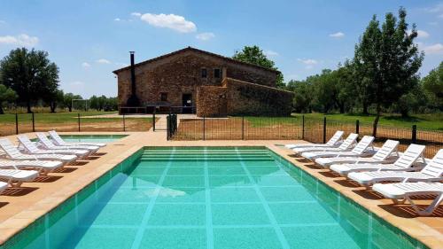 Masía para grupos con piscina privada28 pax - Accommodation - Girona