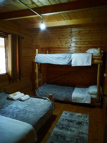 1 double bed, 1 bunk bed