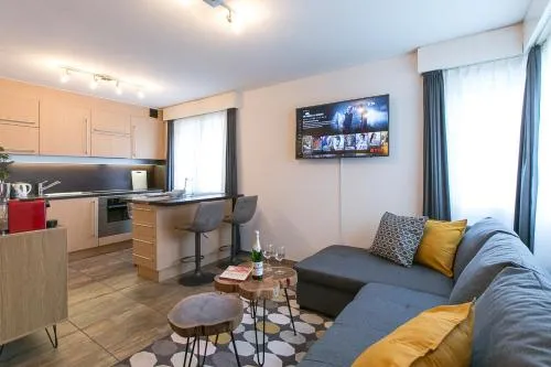 Spirit Apartments - Studio 2 - Küche - Parkplatz in Engelberg, Schweiz
