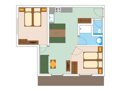 2 bedrooms, 3 beds