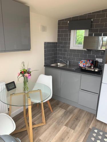 virtuve, Estuary View - Cosy Shepherds Hut for Two with Private Facilities in Churchstow